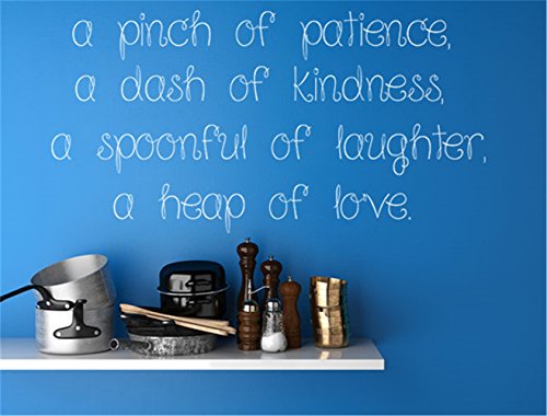 siyjl Room Wall Decor Stickers A Pinch Of Patience A Dash Of Kindness A Spoonful Of Laughter A Heap Of Love Kitchen Custom Laugh Vinyl Removable Wall Stickers For Kids Nursery Bedroom Living Room