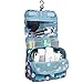 Nicedeal -Toiletry Bag Multifunction Cosmetic Bag Portable Makeup Pouch Waterproof Travel Hanging Organizer Bag for Women Girls, Blue Flowers Make-up Tools and Brushes for Beauty