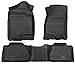 Husky Liners Weatherbeater Floor Mats | Fits 2007-2013 Chevrolet Silverado & GMC Sierra 1500, 2500, 3500 Extended CAB ONLY (Footwell Coverage) | Front & 2nd Row, 3-pc Black - 98211