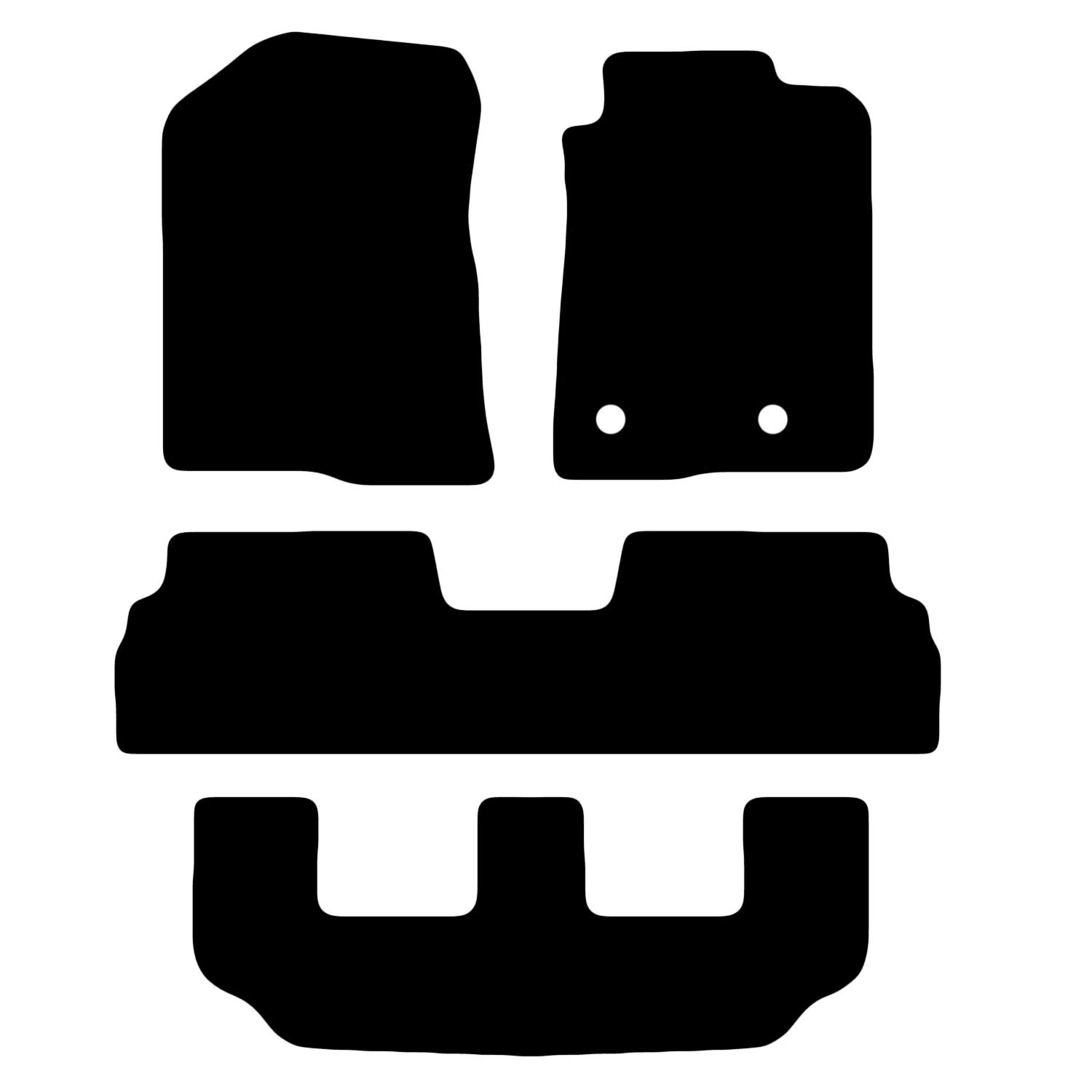 Carsio Carpet Car Mats For Toyota Corolla Verso 2004 to 2009 4 Piece Set With 2 Clips Tailored Fit Floor Mat Complete Accessory Black Custom Fitted - All Weather, Anti-Slip Backing & Black Trim