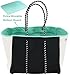 QOGiR Neoprene Multipurpose Beach Bag Tote with Inner Zipper Pocket and Movable Board (Black, Large)