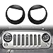 DIYTuning Updated Version Clip-in Angry Eyes Front Lights Trim Cover Headlight Bezels for Jeep Wrangler JK JKU Unlimited Rubicon Sahara Sport Exterior Accessories Parts 2007-2017