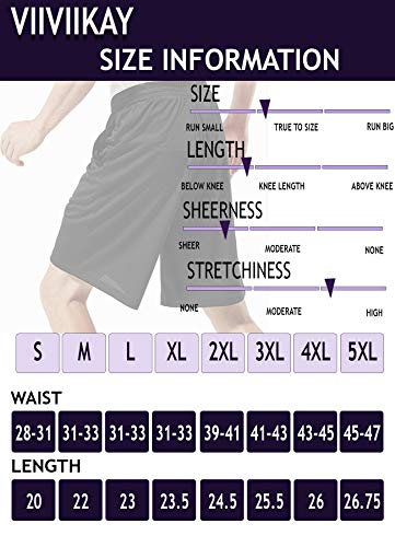 image for ViiViiKay Men's Active Running Basketball Mesh Shorts with Pockets in 