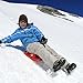 Zipfy Two Tone Series Luge Snow Sled for Kids and Adults, Plastic Winter Toboggan Snow Sled with Steering Handle, Blue on Blue