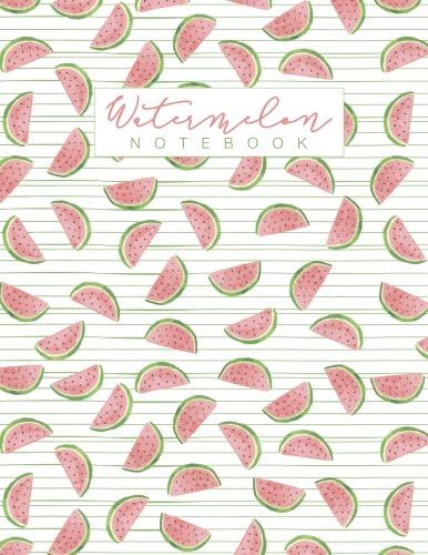 Watermelon Notebook: Watermelon, Red and Green, Watercolor Notebook, Composition Book, Journal, 8.5 x 11 inch 110 page ,Wide Ruled