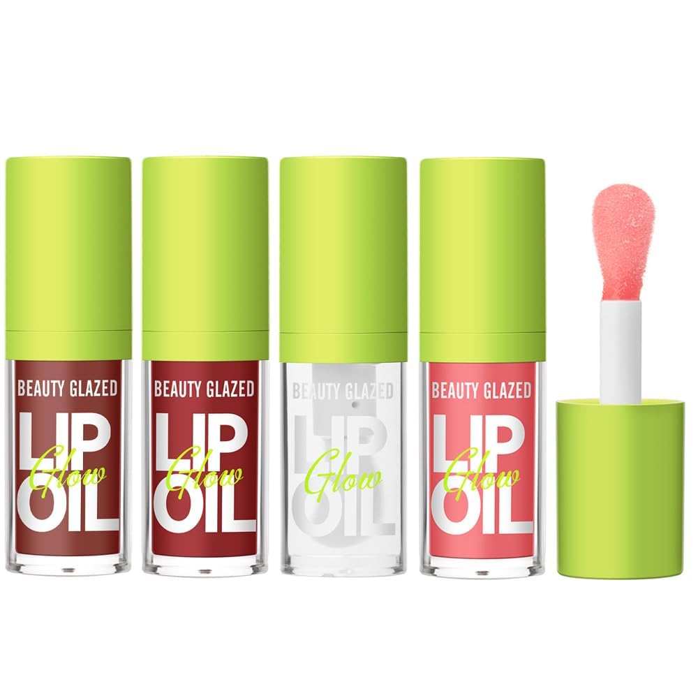 Big Brush Head Pink Lip Gloss - Moisturizing Lip Oil, Long Lasting Liquid Lipsticks Non-stick Cup Lip Tint Lipgloss (#101+102+105+107) — image 1