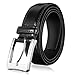 Men's Genuine Leather Dress Belt with Premium Quality - Classic & Fashion Design for Work Business and Casual (Black, 44)