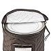 Richards Homewares 4 Pieces Fine China Dinnerware Plates Storage Set - Deluxe Quilted Plush Microfiber - Contents Label Window - Brown
