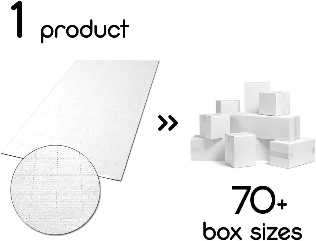 JustFoldMe Cardboard Sheets for Shipping Postal Packing Boxes | Perforated Carton Sheets for Custom Made DIY Small Medium cardbord Boxes in Multiple Dimensions 2 4 6 8 inch | Pack of 10 White Sheets