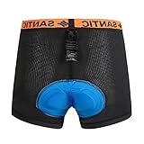 Santic Men's Cycling Underwear Breathable Padded Bike Underwear Bicycle Gel Shorts Black