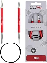 KnitPro Zing Fixed Circular Needles 40" 100cm 9.00mm Aluminum