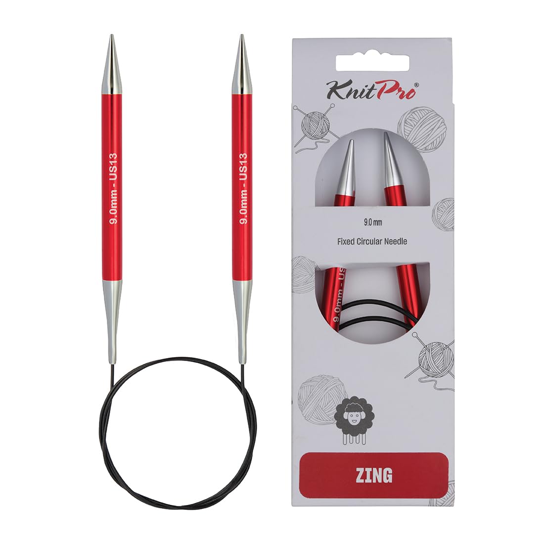 KnitPro Zing Fixed Circular Needles 40" (100cm) | Size 9.00mm