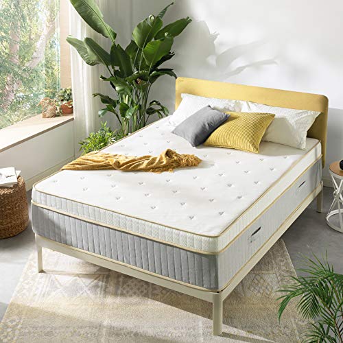 Mellow 14 Inch LAGOM Elite Hybrid Mattress, Made in USA, CertiPUR-US Certified Foams, OEKO-TEX Certified Eco Cover, Green Tea Infused Memory Foam and Pocket Springs, Quilted Comfort Top, Full