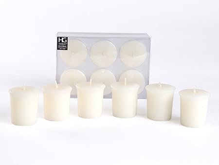 Set of 6 Hosley 15 Hours Burn Time Each Unscented Votive Candles