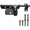 SANKINS Slide Bolt Gate Latch,Sliding Bolt Door Lock with Padlock Hole, Heavy Duty Hardware Gate Latch for Wooden Fence,shed Door,Yard Door,Barn Door,Outdoor Latch| Solid Thickened Steel,Black