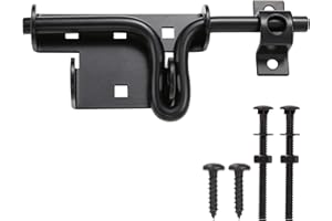 SANKINS Slide Bolt Gate Latch,Sliding Bolt Door Lock with Padlock Hole, Heavy Duty Hardware Gate Latch for Wooden Fence,shed Door,Yard Door,Barn Door,Outdoor Latch| Solid Thickened Steel,Black