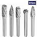 Drillpro 5Pcs 8MM Head Tungsten Carbide Rotary Point Burrs Die Grinder 1/4-Inch Shank Cutter