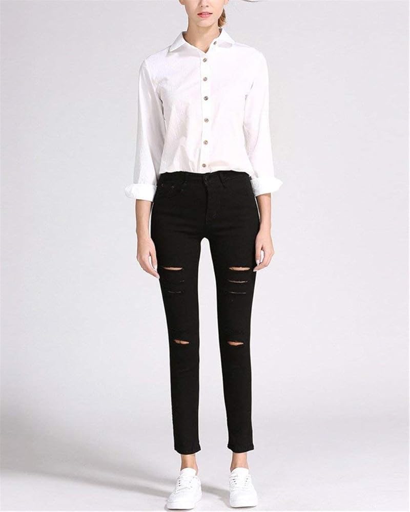 Biran Lapiz De Agujero Rasgado Para Damas Rasgado De Agujero