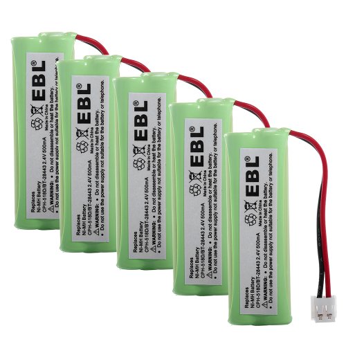 EBL Pack of 5 Cordless Phone BT18443 Batteries Replacement for V-Tech BT-18443 BT18443, BT-28443 BT28443, 89-1337-00-00 8913370000 Cordless Telephone Battery Packs