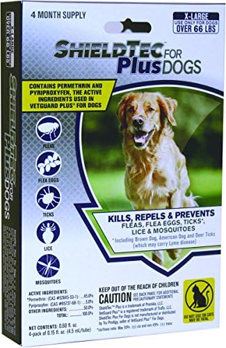 ShieldTec Plus - KILLS Flea Tick Lice Mosquitoes Eggs - Dog Medicine, Protection - 100% MADE IN THE USA