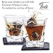 Whiskey Stones Gift Set for Men - 8 Chilling Stainless-Steel Whiskey Cubes, 2 Large Classic Glasses 11oz, Slate Stone Coasters, Velvet Storage Pouch, Silicone-Tipped Tongs in a Real Pinewood Box