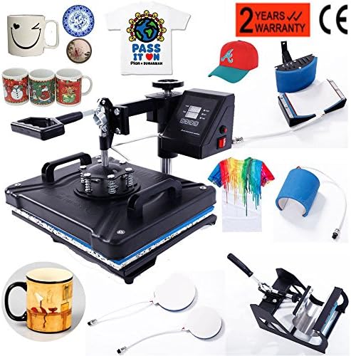 All Goodly. 5 In 1 Digital 12"x15" Heat Press Machine Sublimation for T-Shirt/Mug/Plate/Hat/Mouse Pad/Jigsaw Puzzle