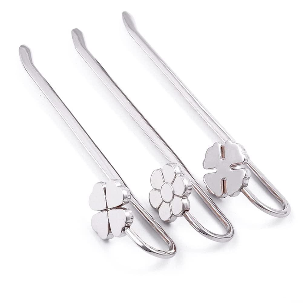 ARFUKA 3pcs Bookmarks Stainless Steel Reading Metal Clip Bookmark Reading Bookmarks Page Marker Book Marker Gift for Students Teachers Reading