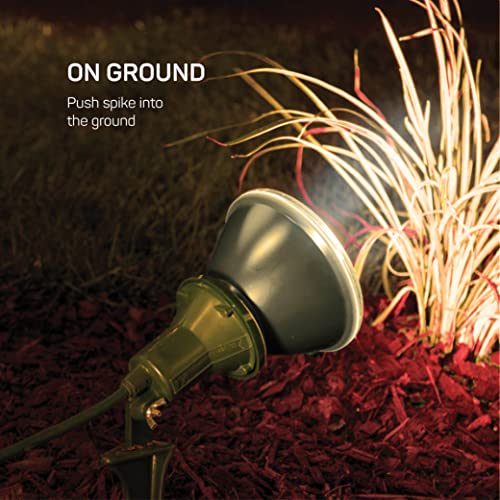 Outdoor Flood Light Holder Floodlight Fixture With Stake & Wall Mount