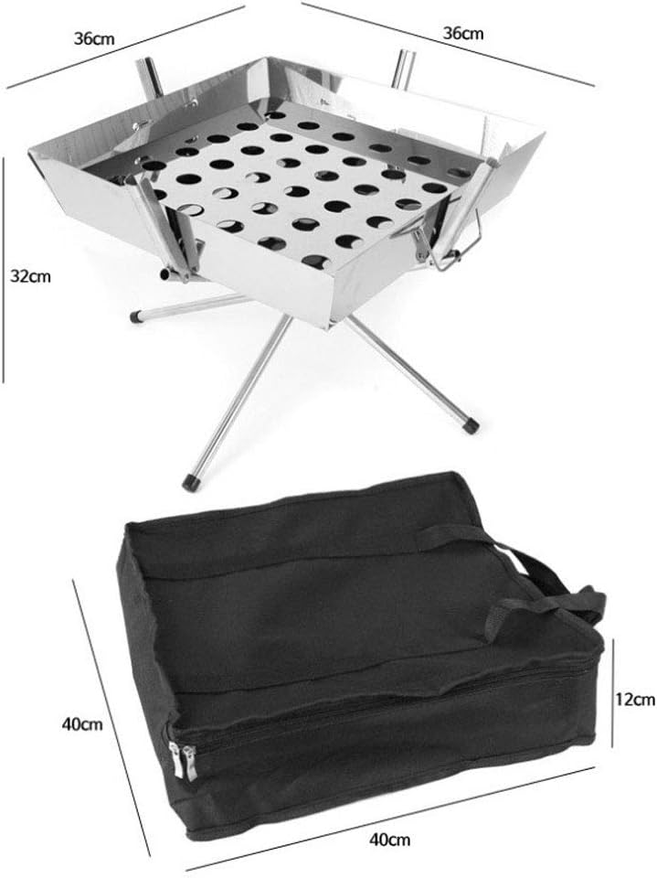 review ZJJ& Barbecue Grill Stainless Steel Outdoor Portable Folding Charcoal Barbecue Picnic Barbecue Korean Barbecue Grill