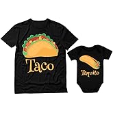 Fathers Day Taco Taquito Dad and Baby Shirts Funny Daddy and Son Matching Outfit