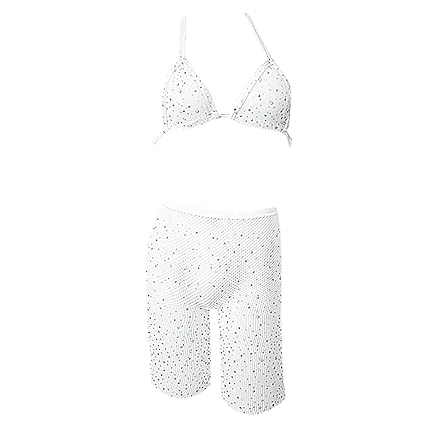 white rhinestone swimsuit