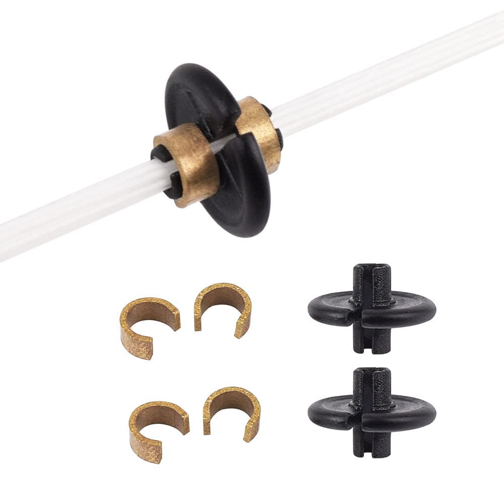 ELONG OUTDOOR Archery Kisser Button Black with Copper Anchor Clips - 2/pack