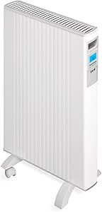HJM ALEA 1000 - Emisor térmico móvil de bajo consumo 1000 W, pantalla LCD, programable, diseño extraplano, aluminio, blanco