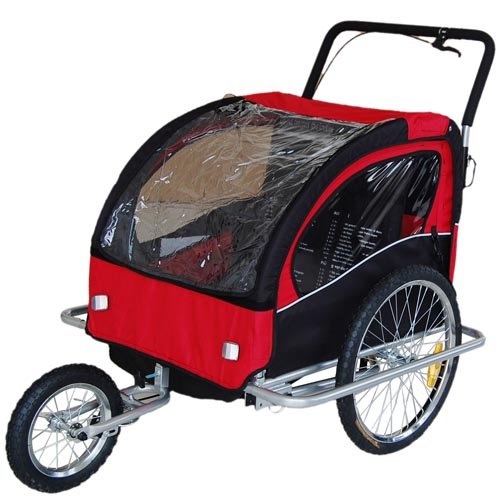 Children Bicycle Trailer & Jogging Stroller ComboRed/Black 50201