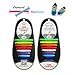 Oumers 3 Pairs Lazy No Tie Silicone Shoelaces, Rubber Elastic Slip Sneaker Shoe Laces Running Shoelaces Athletic Shoe Laces 16pc/Pair, 1 Pair Black + 1 Pair White + 1 Pair Multi Color