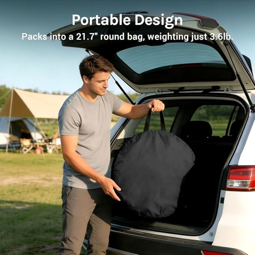 Wolfwise Pop Up Shower Tent, Portable Instant Changing Tent with Ventilation Window & Carry Bag, Privacy Bathroom Toilet for Beach, Camping & Outdoor, Width 47.2", Height 74.8", Blue