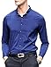 Men's Slim Fit Long Sleeve Elastic Button Down Dress Shirt