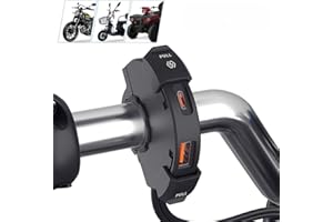 GreceYou Motorcycle Phone Charger, Dual USB Type-C PD & QC3.0 Motorcycle Handlebar Charger with Waterproof Cover, for Phones Tablets GPS (Black)