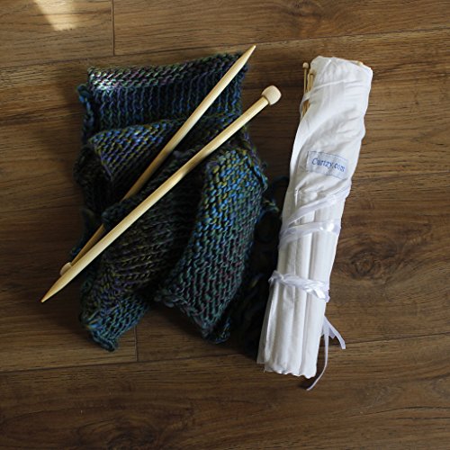 32 Piece Single Point Bamboo Knitting Needle Set by Curtzy 16 Pairs