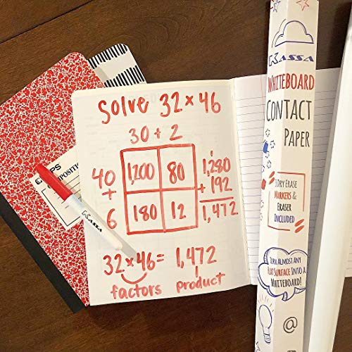 Kassa Large Whiteboard Wall Sticker Roll - 17.3" x 78" (6.5 Feet) - 3 Dry Erase Board Markers Included - Adhesive White Board Wallpaper for Fridge, Office & Kids Room - Peel and Stick Paper Decal - Thumbnail 5