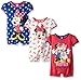 Disney Baby Minnie 3 Pack Rompers,pink/blue/white, 3-6 Months