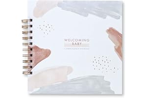 NUTS & BOLTS PAPER CO. Watercolor Pregnancy Journal Memory Book: A Simple Keepsake Journal Album For First Time and Returning Moms, Scrapbook Natural Gender Neutral