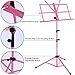 K KASONIC - Music Stand, 2 in 1 Dual-Use Folding Sheet Music Stand & Desktop Book Stand, Portable, Lightweight with Music Sheet Clip Holder & Carrying Bag Suitable for Instrumental Performance (Pink)