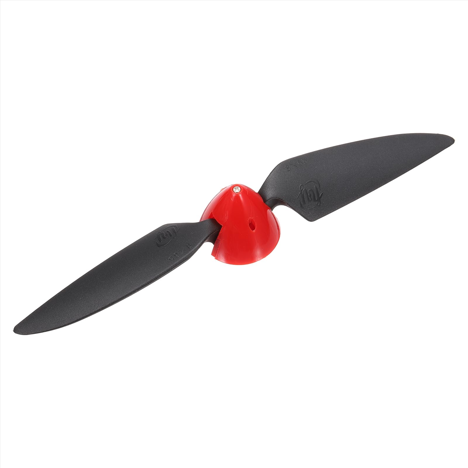 sourcing map 8x6 Inch RC Plane Propeller, RC Folding Propellers Spinner Size D33xH28.5mm 3.17mm Motor Shaft Dia 2-Vane with Nylon Plastic Spinner for Airplane Helicopter(Black Red)