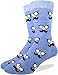 Good Luck Sock Men's Blue Mustache with Glasses Crew Socks 7-12,Blue