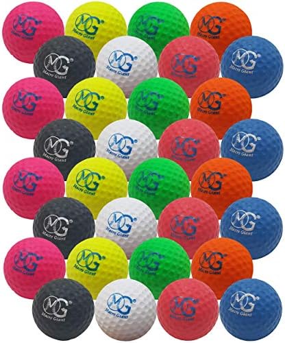 Macro Giant 1.7 Inch Foam Golf Ball, Set of 32, Colorful, Indoor Outdoor, Beginner, Training Practice