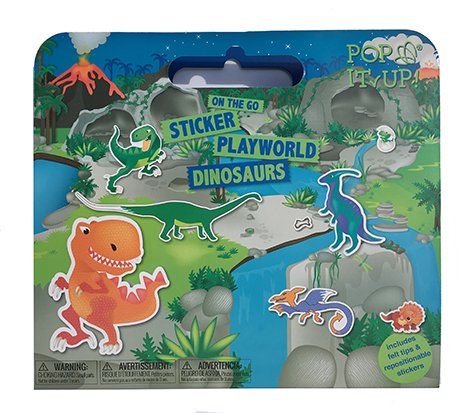 Pop It Up Dinosaur Activity, Sticker and Colouring Set for Boys and Girls. Dinosaur Sticker Book Activity Set for Boys & Girls. Travel Activity Book for Kids. Great Gifts for Boys & Girls 3 years +