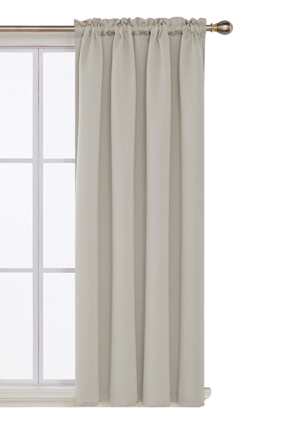 Amazon Com Deconovo Cream Blackout Curtain Rod Pocket Room