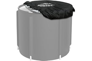 Sobana Ice Bath Insulated Cover, Ice Water Therapy Cold Plunge Tub Cover with Insulation Aluminum Foil,Keep Your Ice Bath Optimal Temperature(Cover Only,Black)