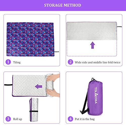 Tolaccea Picnic Mat Beach Blanket Lightweight three-layer structure Extra Large 58“ x78”Double-sided waterproof Sand prevention beach mat For beaches parks camping hiking and family concerts